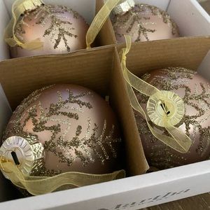 COPY - 🆕 Set 4/Martha Stewart Rose Gold Ornaments